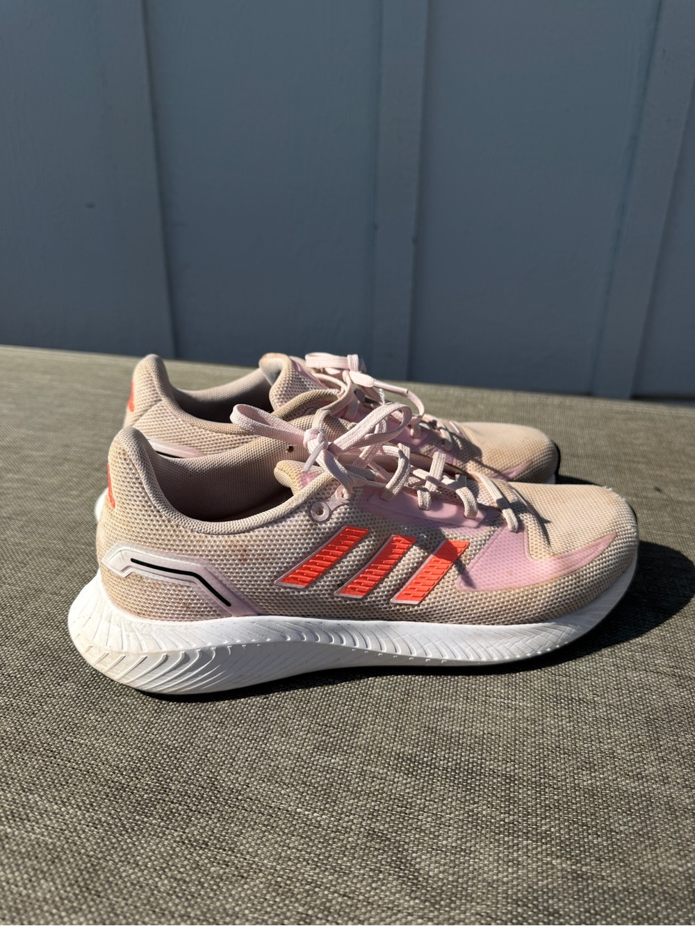 adidas Light Pink Sneakers with Coral Stripes